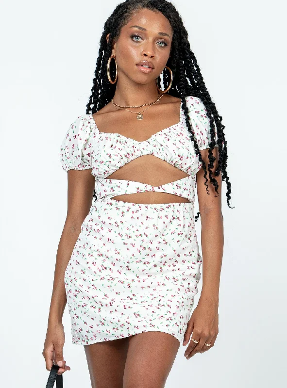 Nakita Mini Dress White Floral