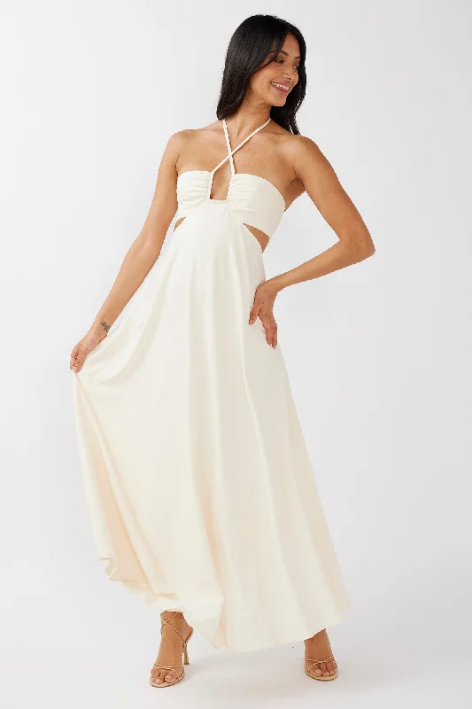 Onika Cut-Out Tied Back Maxi Dress Butter