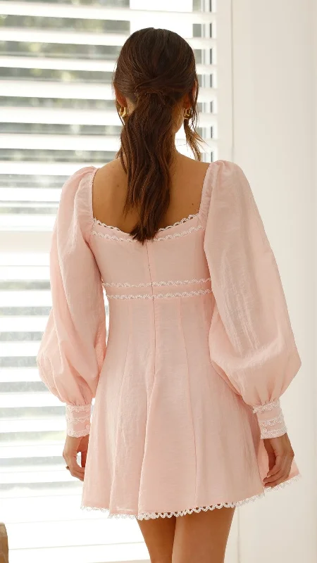 Palmer Long Sleeve Mini Dress - Pink