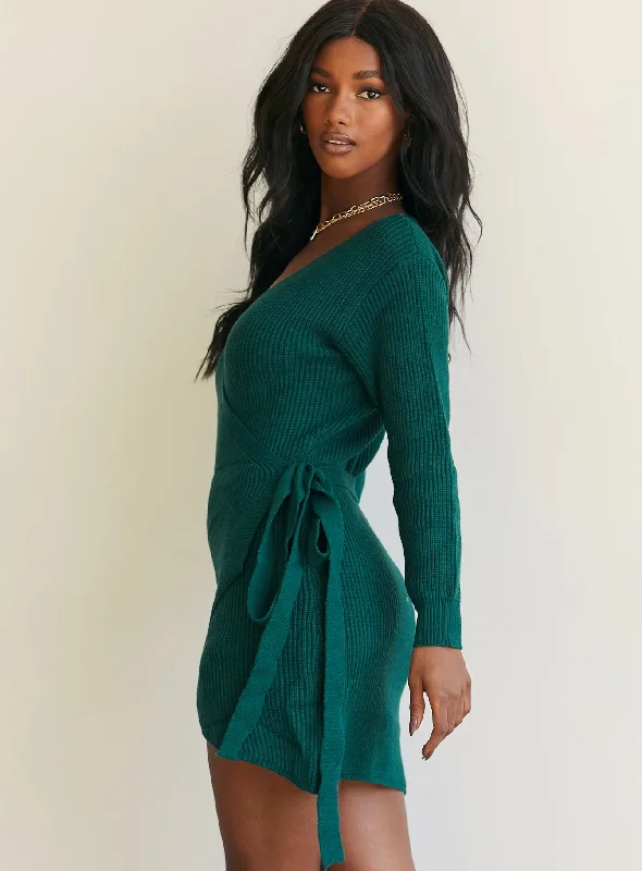 Phenix Mini Dress Forest Green