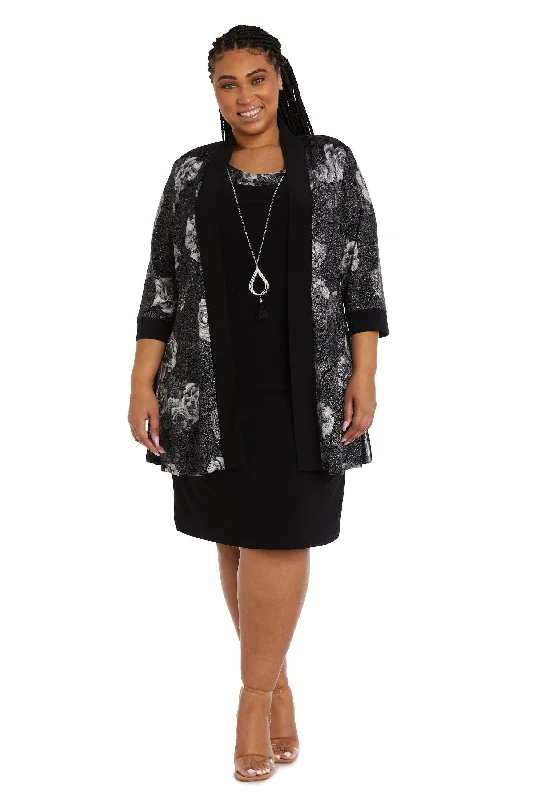 R&M Richards 9203W Plus Size Printed Jacket Dress