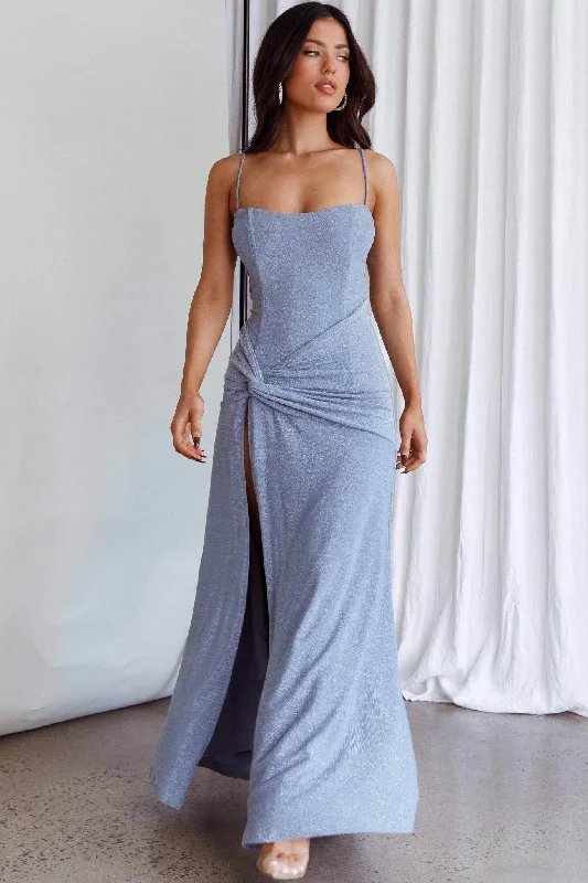 Stand Out Twist Detail Maxi Dress Ice Blue