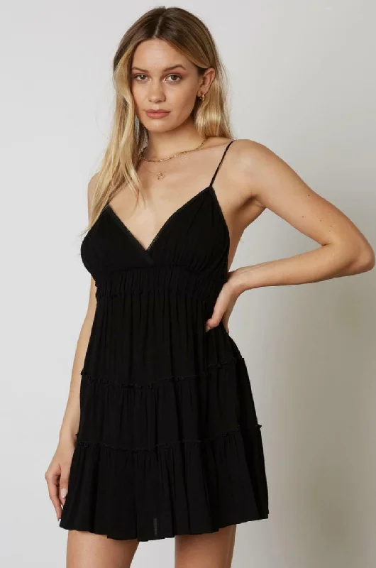 Sundown Black Backless Mini Dress