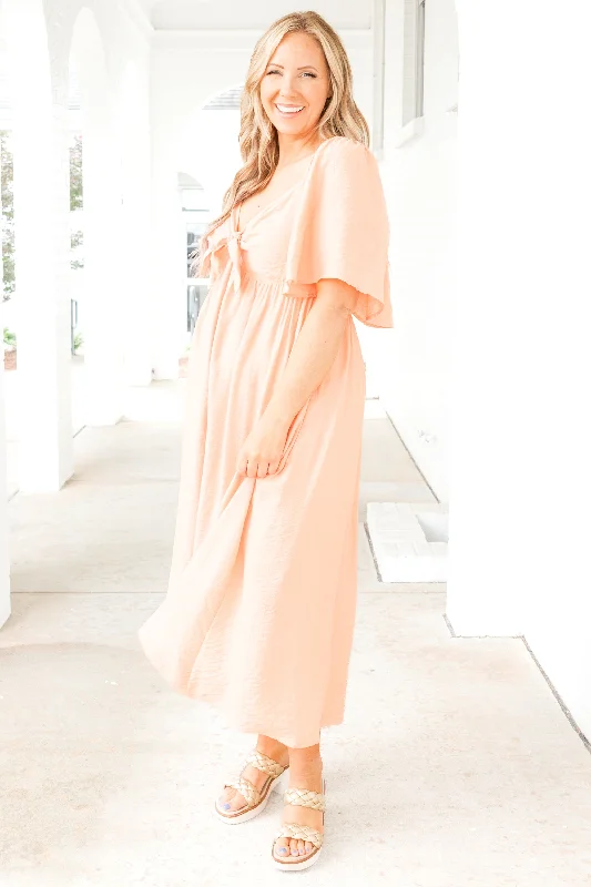 Sweet Lady Maxi Dress, Peach