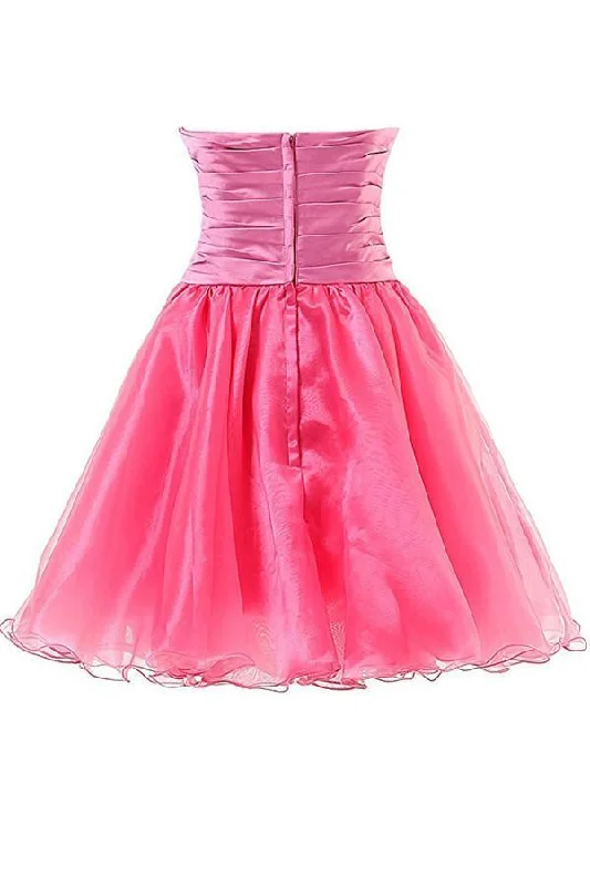 Sweetheart Organza Short Prom Dresses Homecoming Dresses PG063