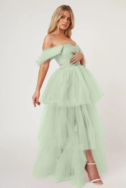 Sydney Tulle Maxi Dress in Sage