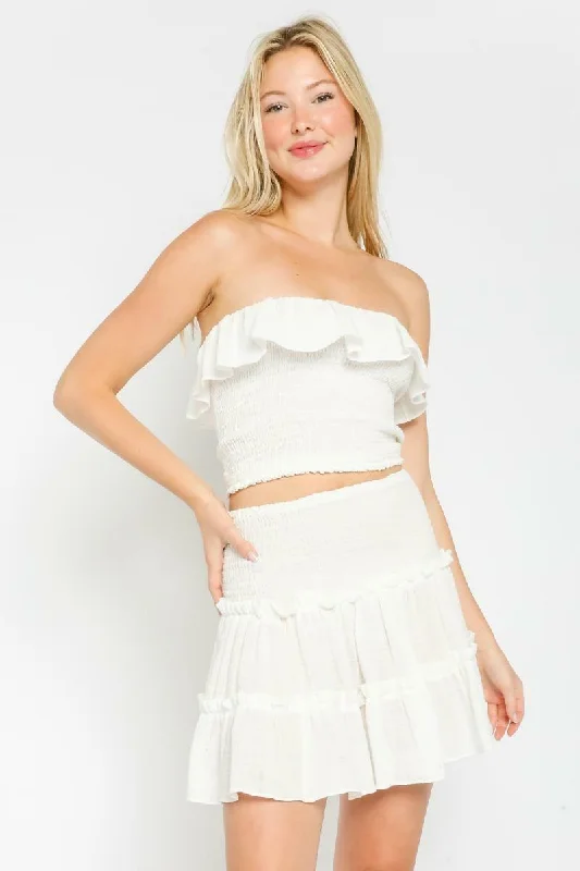 Take Me With You Optic White Two-Piece Dress