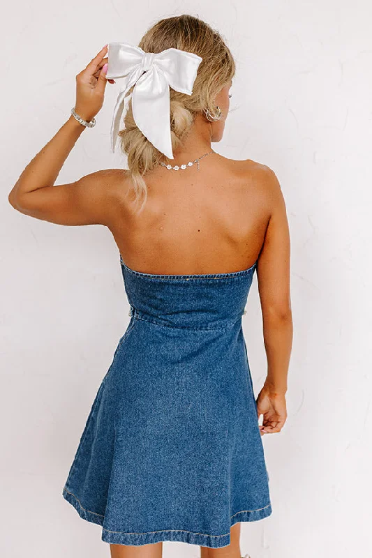 The Kaylie Embellished Denim Mini Dress