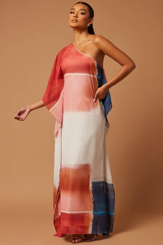 Tulum Chiffon Kaftan Dress - Multi Color