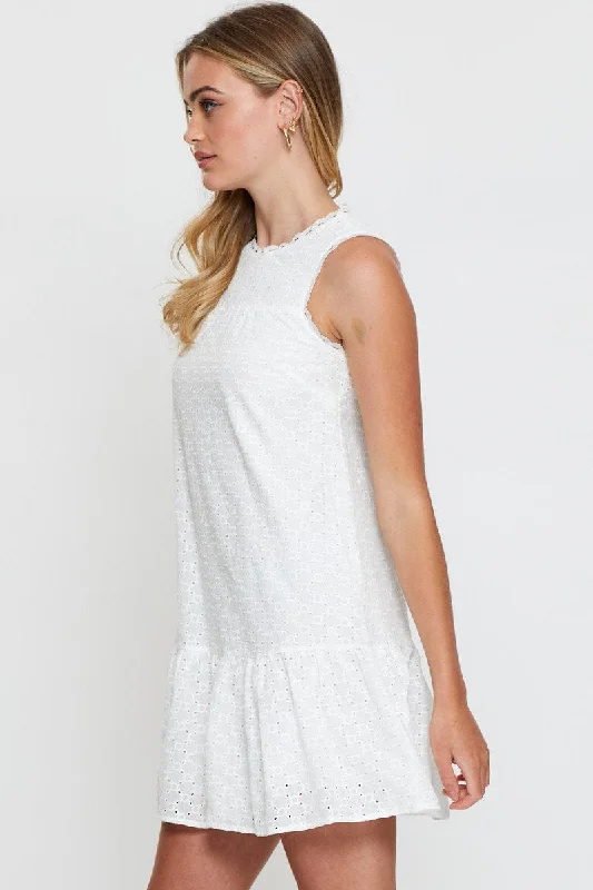 White A Line Dress Mini