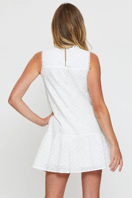 White A Line Dress Mini