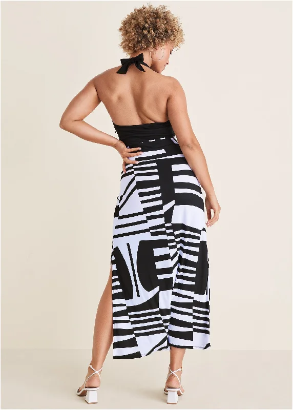 Twofer maxi dress - Modern Abstract