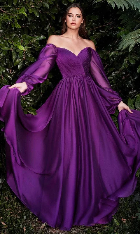 Cinderella Divine - Off Shoulder Ruched Evening Dress CD243