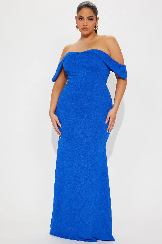 Eleganza Off Shoulder Gown - Royal