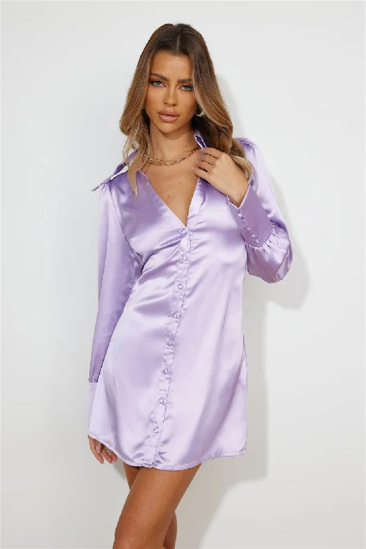 Elle Satin Dress Lilac