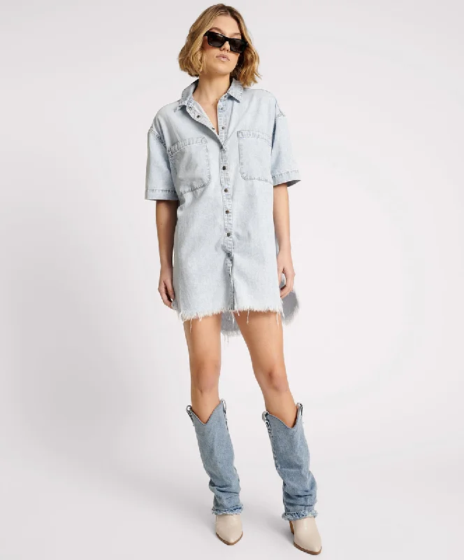 FLORENCE PARIS DENIM SHIRT DRESS