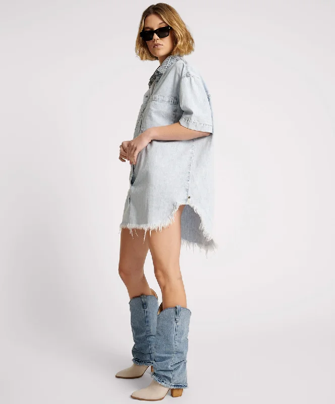 FLORENCE PARIS DENIM SHIRT DRESS