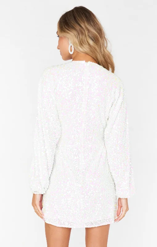 Kidman Mini Dress ~ White Sprinkle Sequins