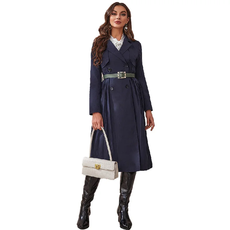 NiDELL XF-T-21812 Hot Sale Amazon Cross-Border E-Commerce Women's Windbreaker Street Trend European and American Trench Coat