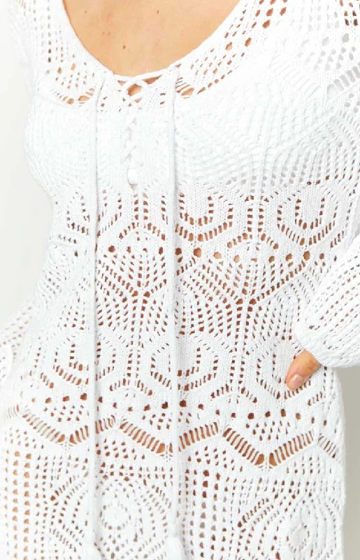 Pippa White Knit Mini Dress