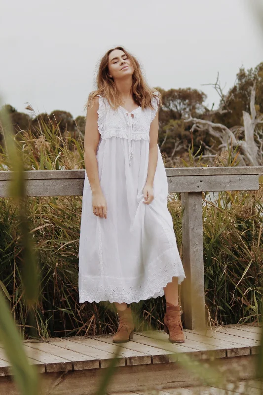 PRIMROSE WHITE COTTON LACE DRESS