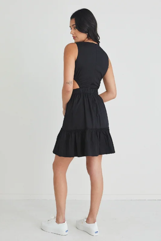 Upward Black Sleeveless Cut Out Mini Dress