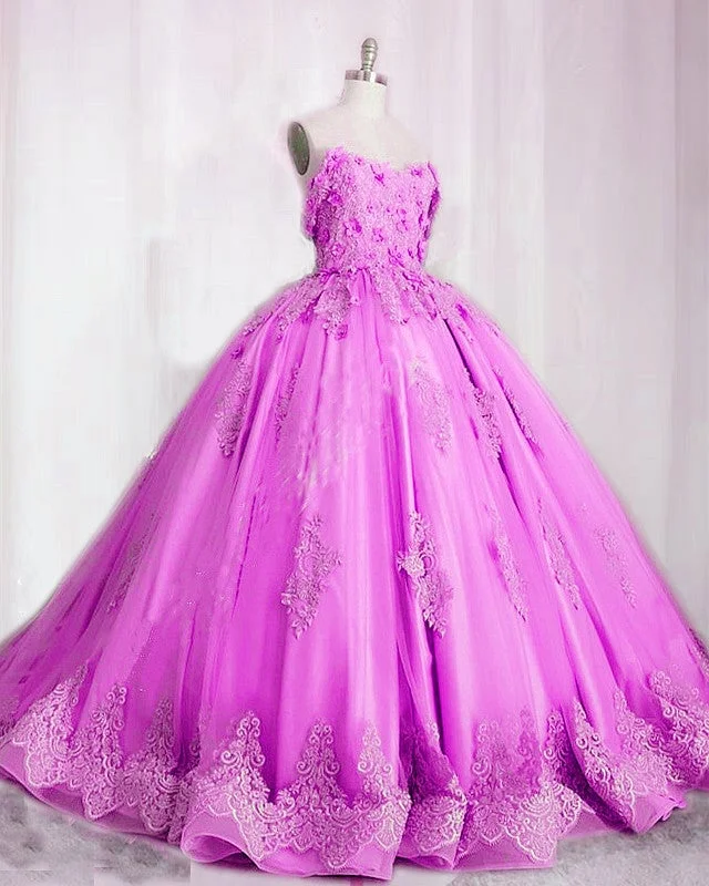 Ball Gown Quinceanera Dresses Organza Ruffles Lace Off Shoulder