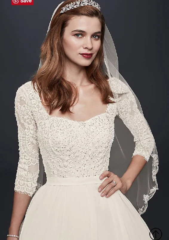 Oleg Cassini Organza 3/4 Sleeve