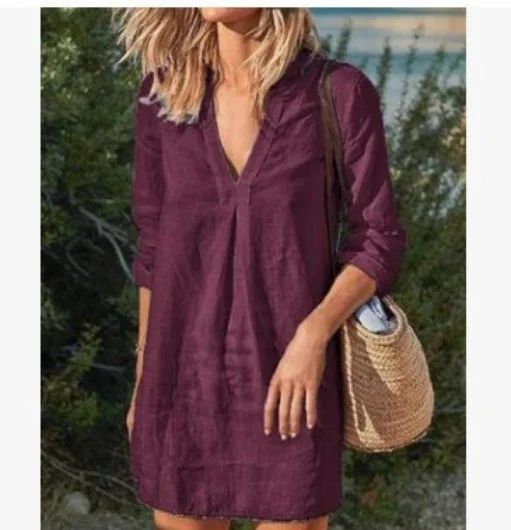 Women's Spring Mid-length Casual Long-sleeved Dress Dresses