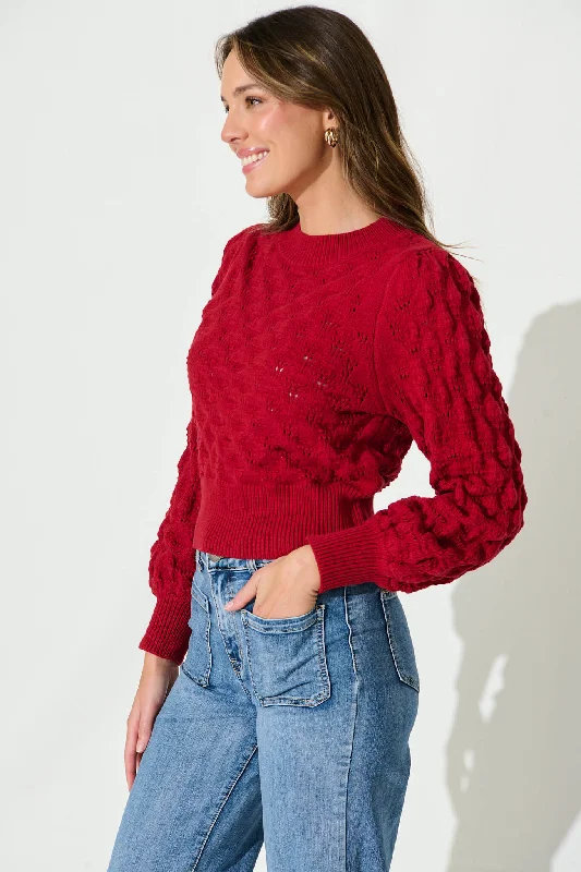 Clarette Knit In Red Cotton