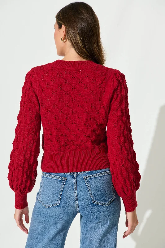 Clarette Knit In Red Cotton