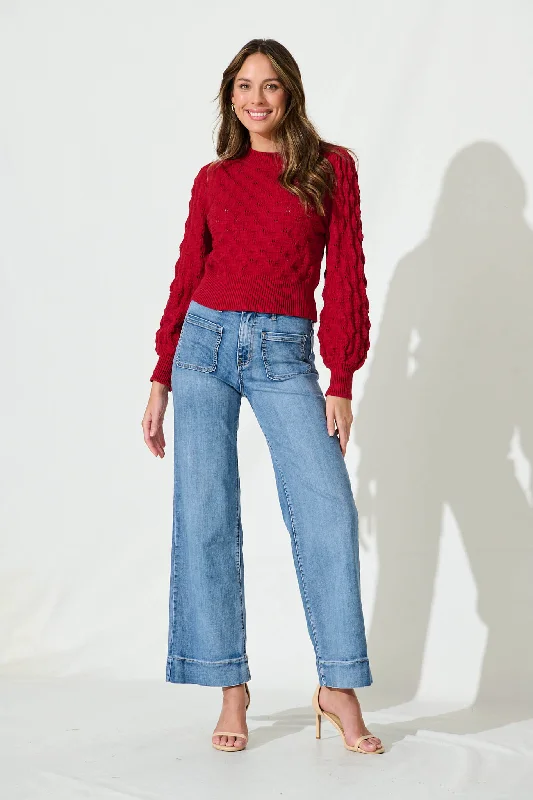 Clarette Knit In Red Cotton