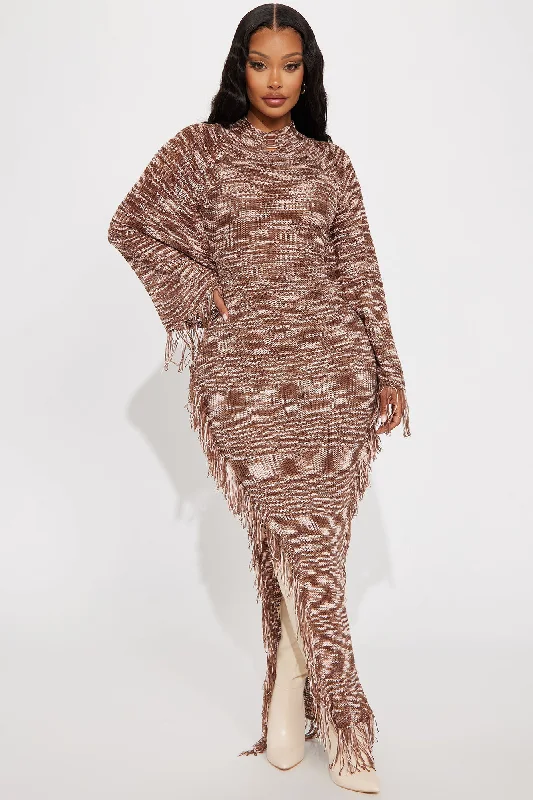 Danica Sweater Maxi Dress - Brown/combo