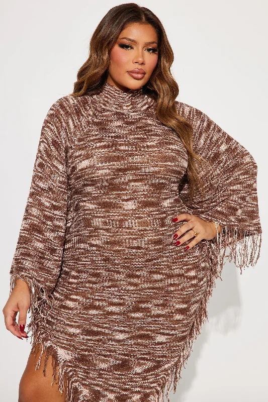 Danica Sweater Maxi Dress - Brown/combo