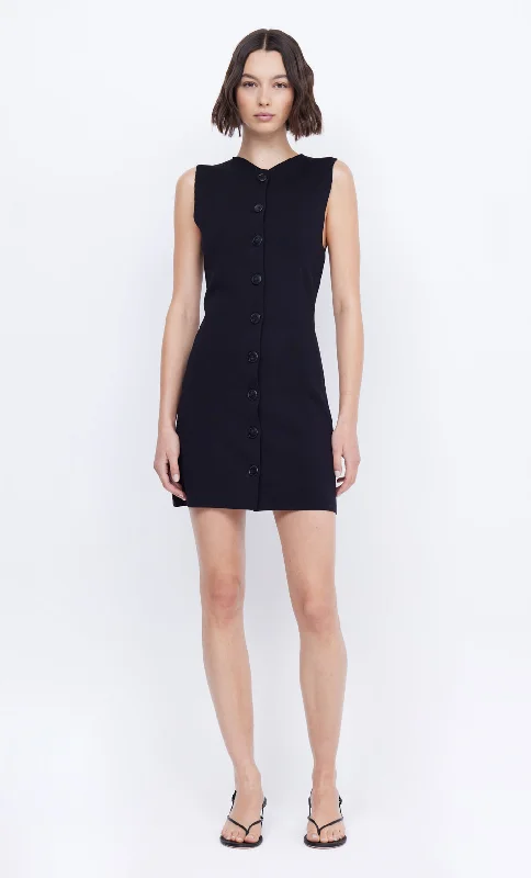 ILORA KNIT MINI DRESS - BLACK