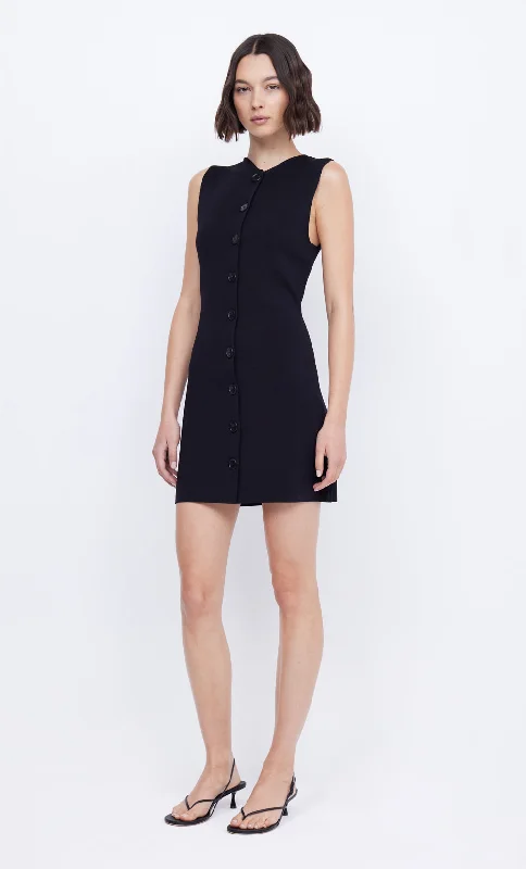 ILORA KNIT MINI DRESS - BLACK