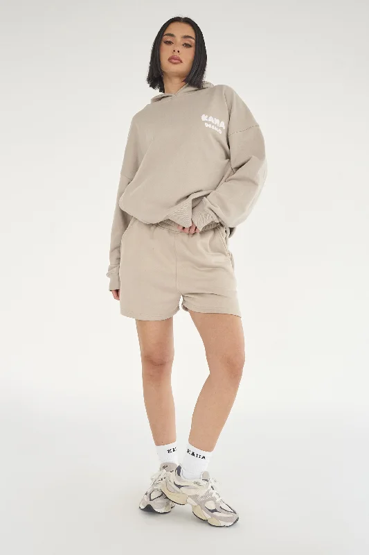 Kaiia Design Bubble Print Oversized Hoodie Stone