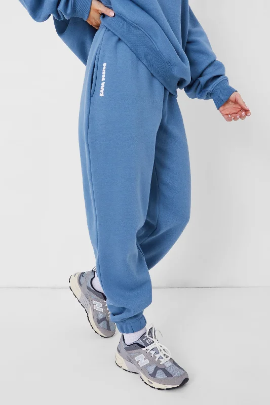 Kaiia Design Relaxed Fit Cuffed Jogger Co-ord Denim Blue