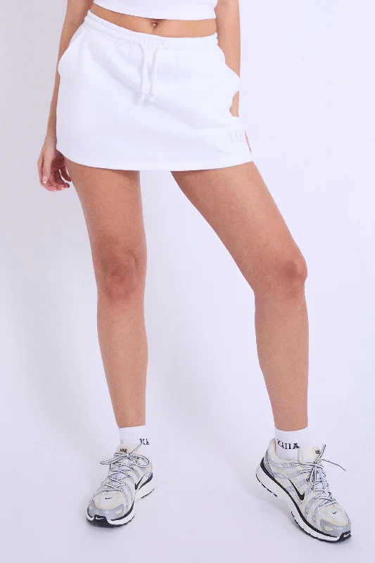 Kaiia Logo Mini Sweat Skirt White