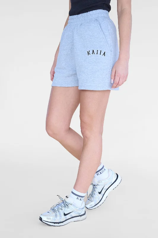 Kaiia Logo Sweat Shorts Grey Marl & Black