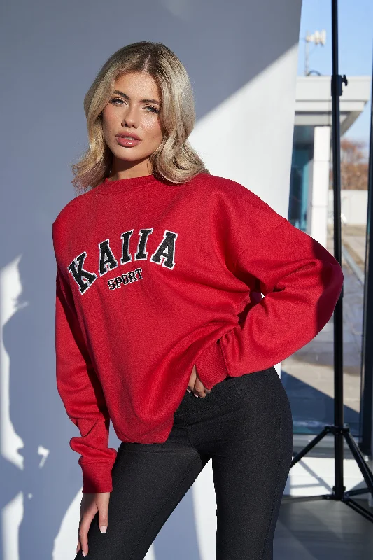 Kaiia Sport Oversized Sweatshirt Red