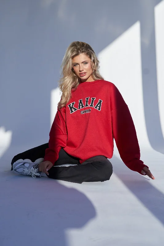 Kaiia Sport Oversized Sweatshirt Red