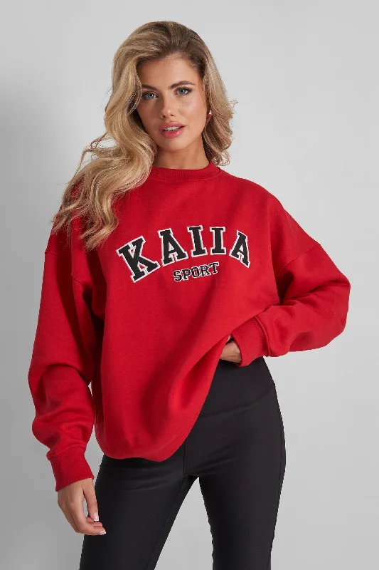 Kaiia Sport Oversized Sweatshirt Red