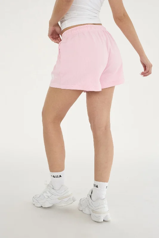 Kaiia Star Bubble Logo Sweat Shorts Baby Pink