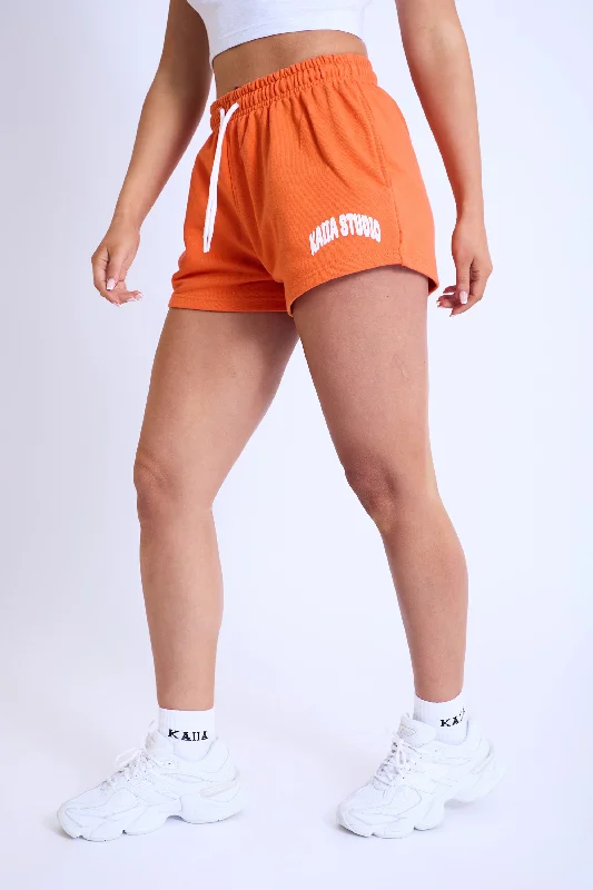 Kaiia Studio Bubble Logo Mini Sweat Shorts Orange