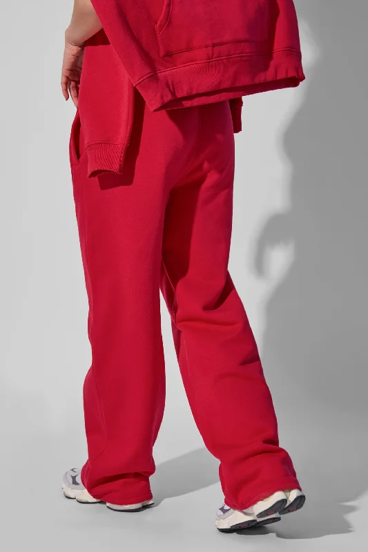 Kaiia Wide Leg Joggers Red